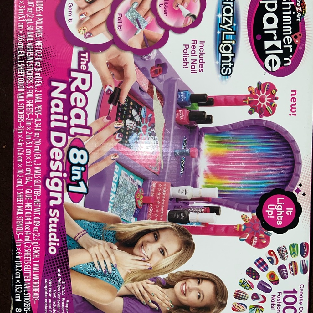 Nail kit with nail polish and stuff